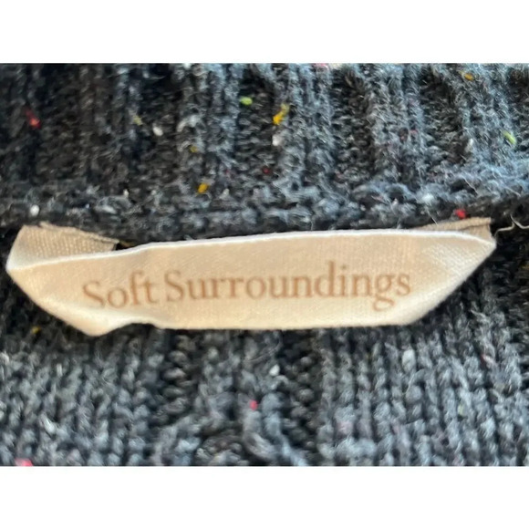 Soft Surrounding Womens Gray M Cable Knit Costal Cardigan - Picture 3 of 12